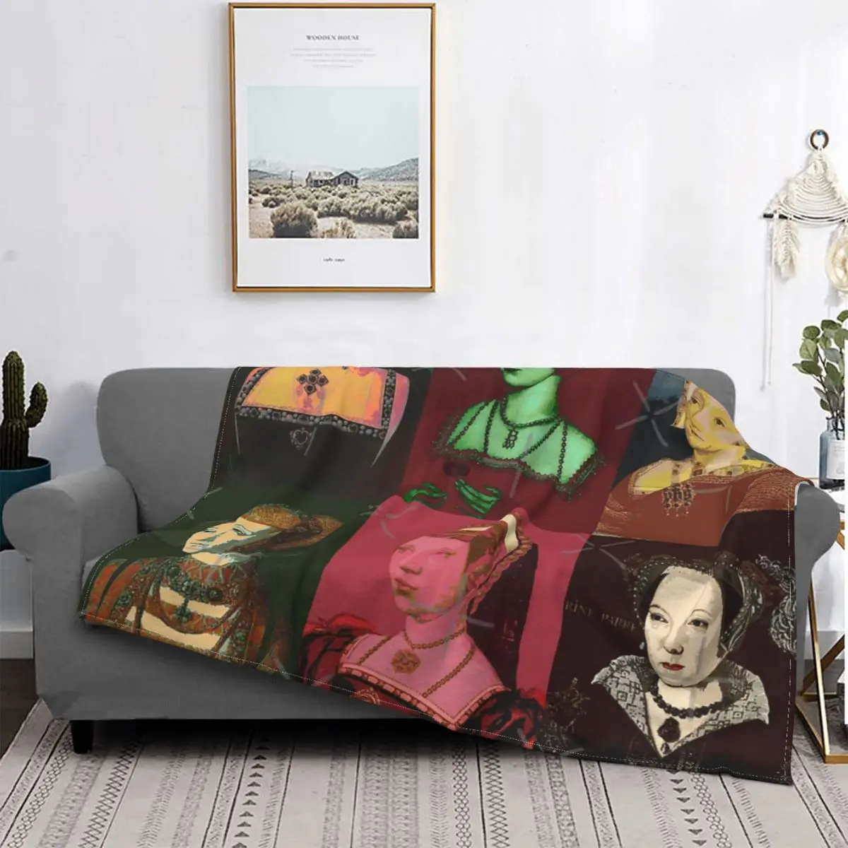 

Manta de Seis Esposas de Henry Viii, colcha a cuadros para cama, manta de Picnic, fundas de cama de invierno