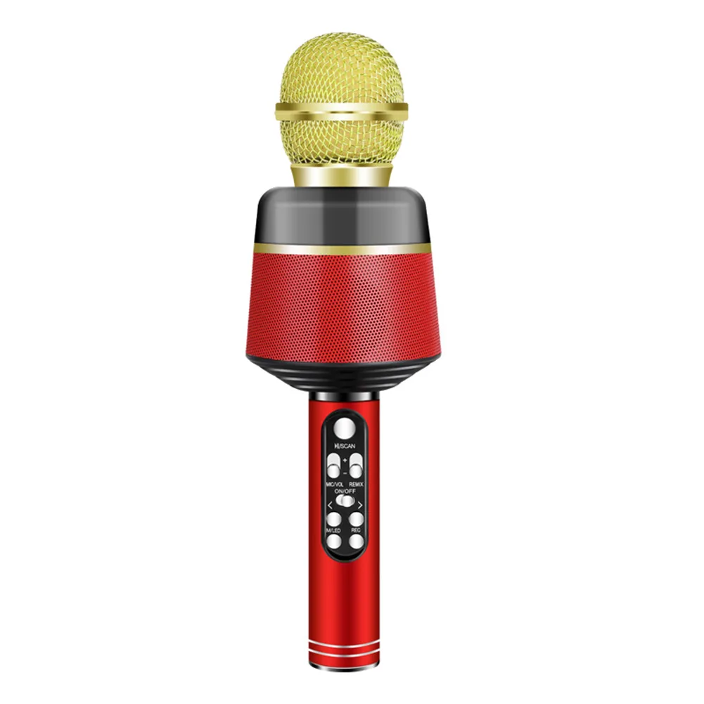 Микрофон для караоке USB Bluetooth-динамик голосовой преобразователь светодиодная