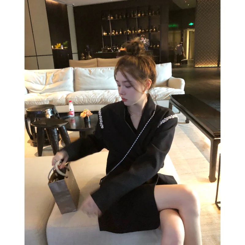 2021 Autumn Blazers Office Lady Casual Button Jacket And Coat Women Outdoor Party Korean Fashion Clothes Design Y2p Tops Chic