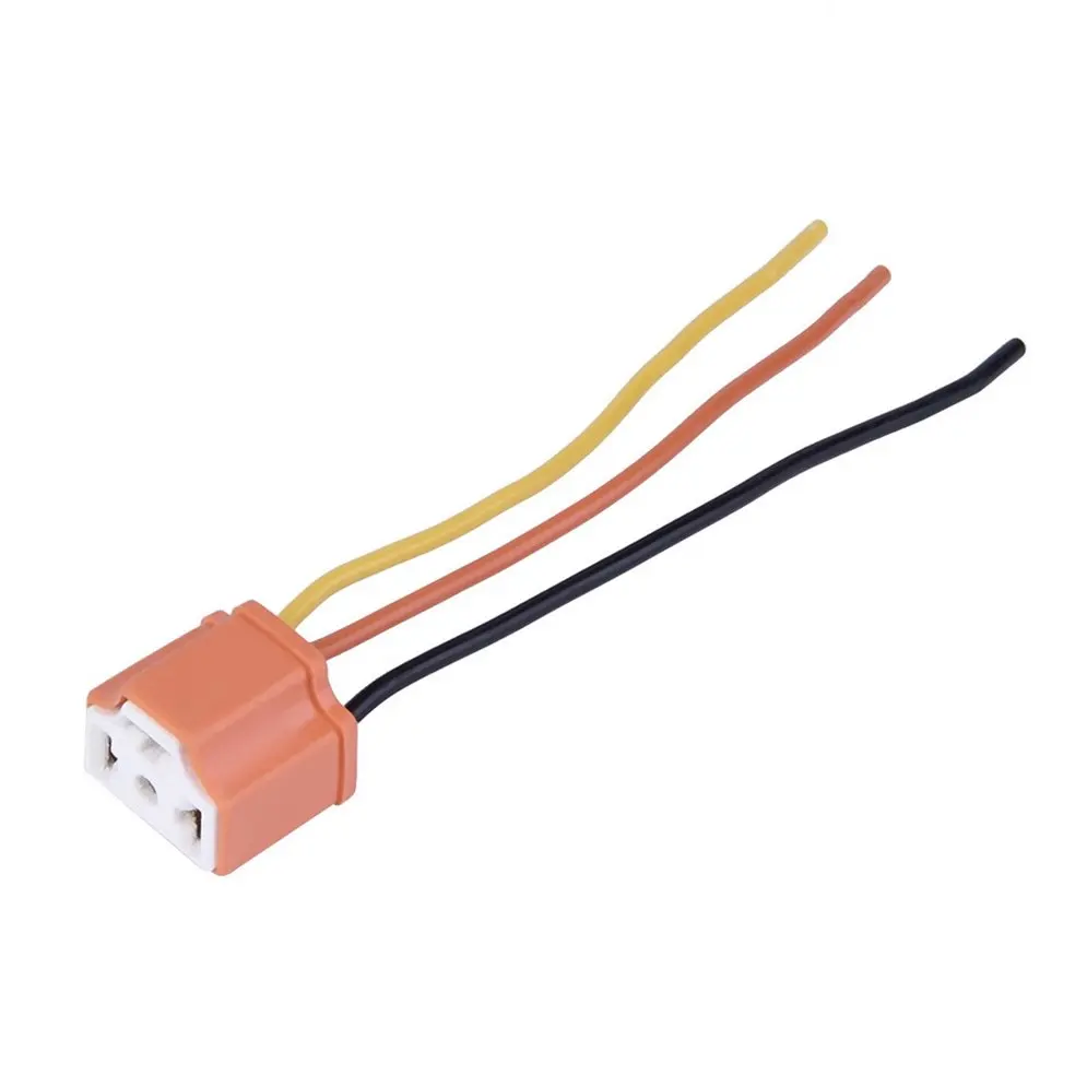 

H4 Car Female Ceramic Headlight Extension Connector Plug Light Wire Socket