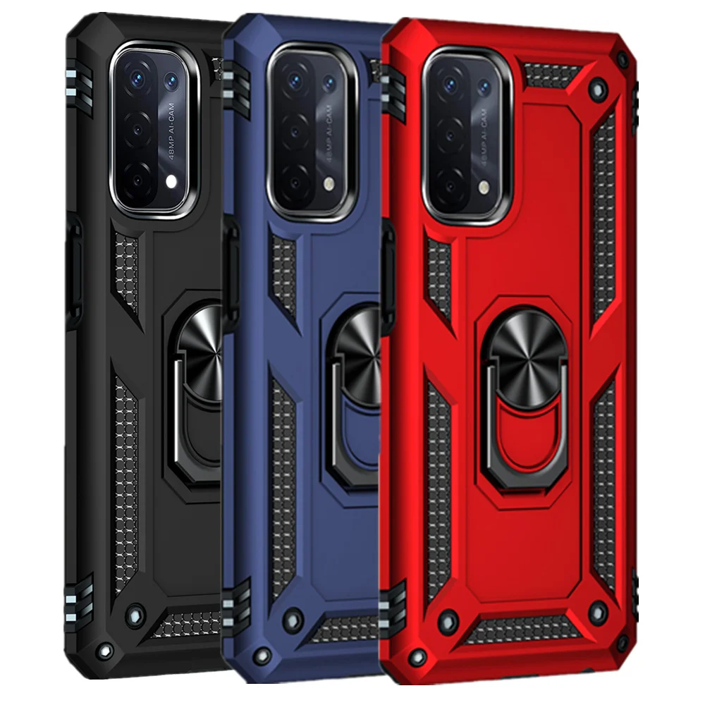 

OPPO A74 5G Case For OPPO A74 5G Rugged Shocked Armor Stand Cover For OPPO A54 4G A55 A94 A95 A93 A16 Magnetic Ring Holder Funda