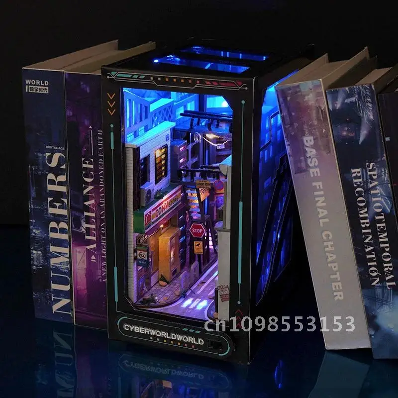 Креативный DIY деревянный книжный уголок полка вставка миниатюрные наборы