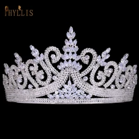 a376 full zirconia princess headband bridal tiaras and crowns zircon women tiara crystal pageant diadem hair jewelry headpieces