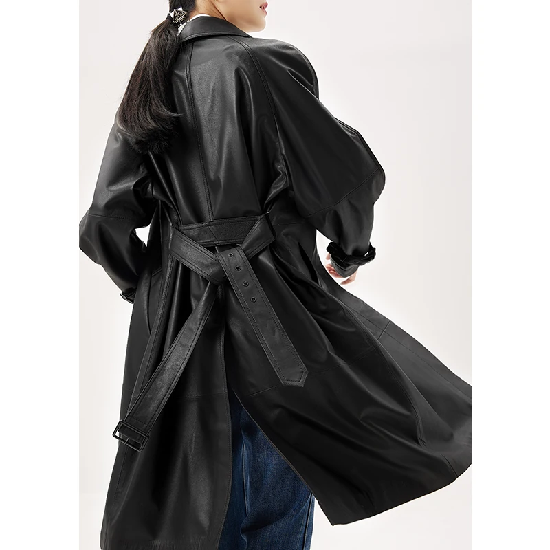 SHUCHAN Sheepskin Casacos De Inverno Feminino Adjustable Waist Single Breasted Autumn/Winter Single Breasted Long Jackets Women