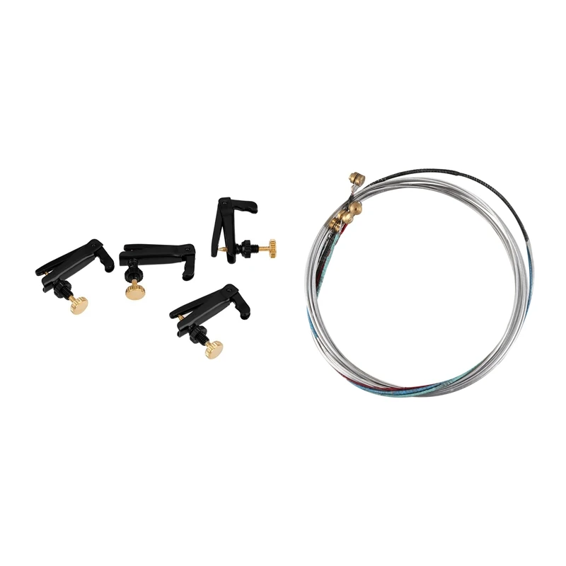 

Лидер продаж, 3C-1 набор из 3/4 4/4 струн для скрипки со стальным сердечником и 4 шт. тонких тюнеров для скрипки с винтами с медным покрытием