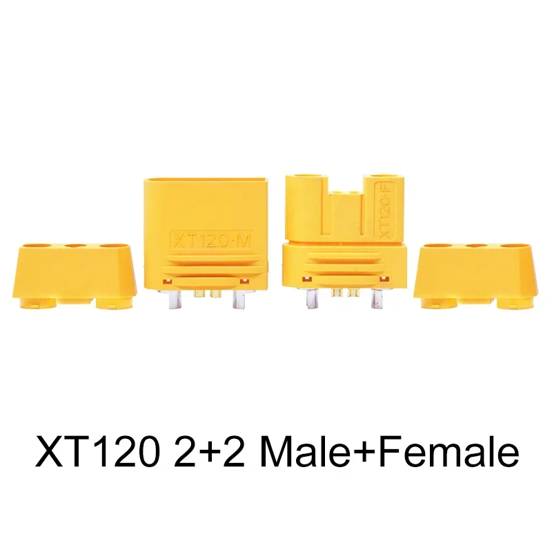 

60A XT120 2 + 2 с сигнальным контактом, зарядная вилка, 4-контактный XT120-M/F, модель литиевой батареи, разъем для самолета, посеребренный с оболочкой