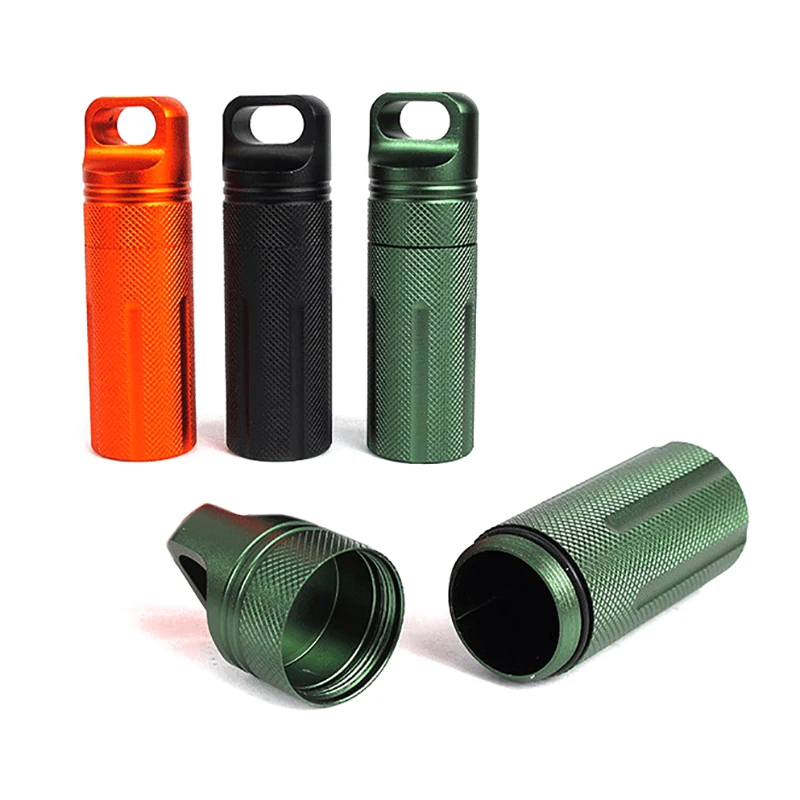 

Aluminum Alloy Airtight Pill Container Bottle Portable Outdoor EDC Single Chamber Capsule Holder Waterproof Medicine Case