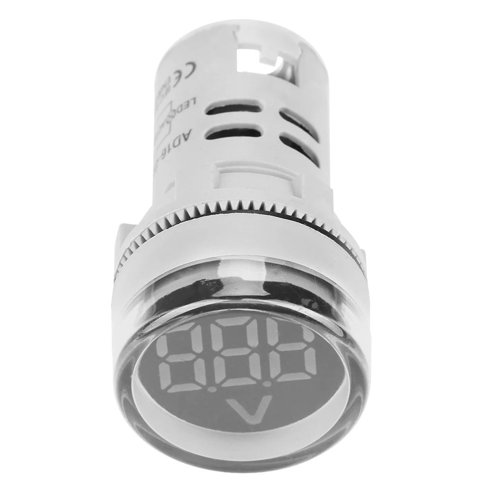 

Round LED Signal Light Lamp AC Digital Display Voltmeter Indicator (White) LED LED