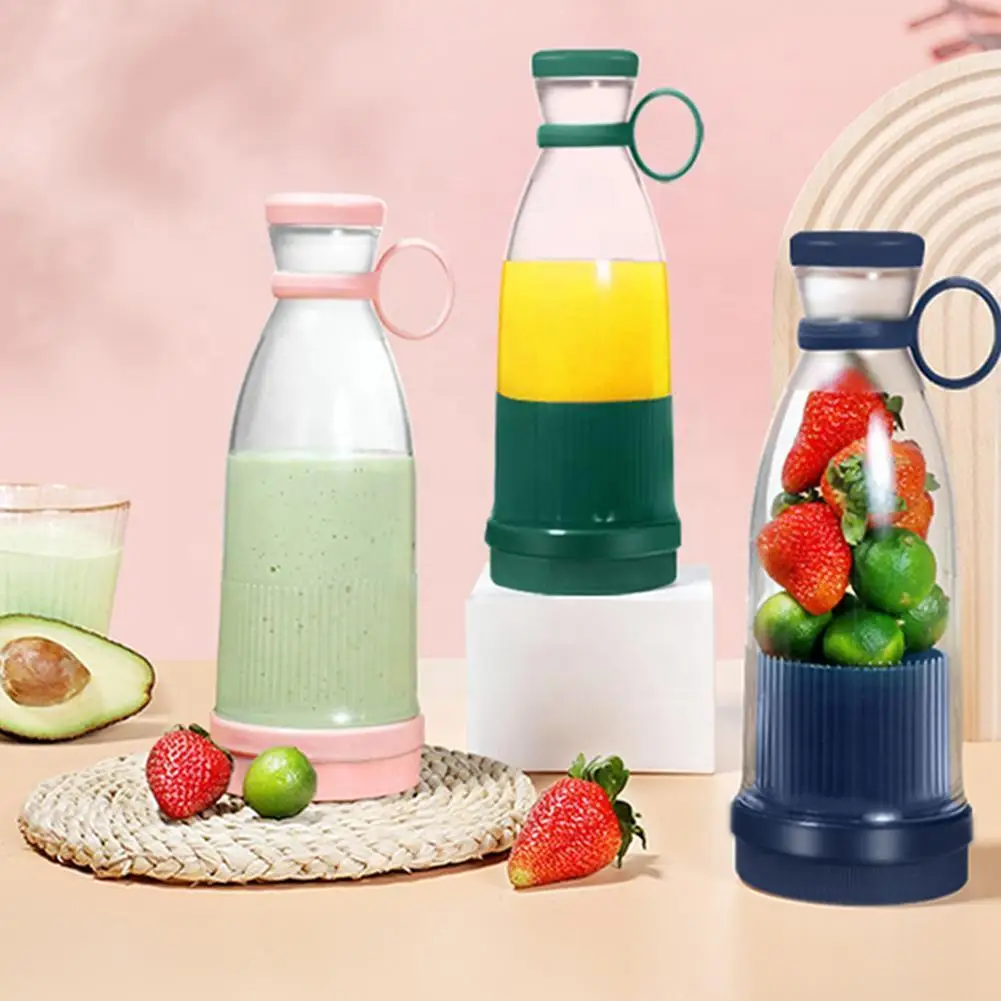 Rechargeable Mixers Fresh Fruit Juicers Blue/Pink USB Mini Smoothie Ice Juicers Bottle Portable Blender Fast Juicer Electri W4P0