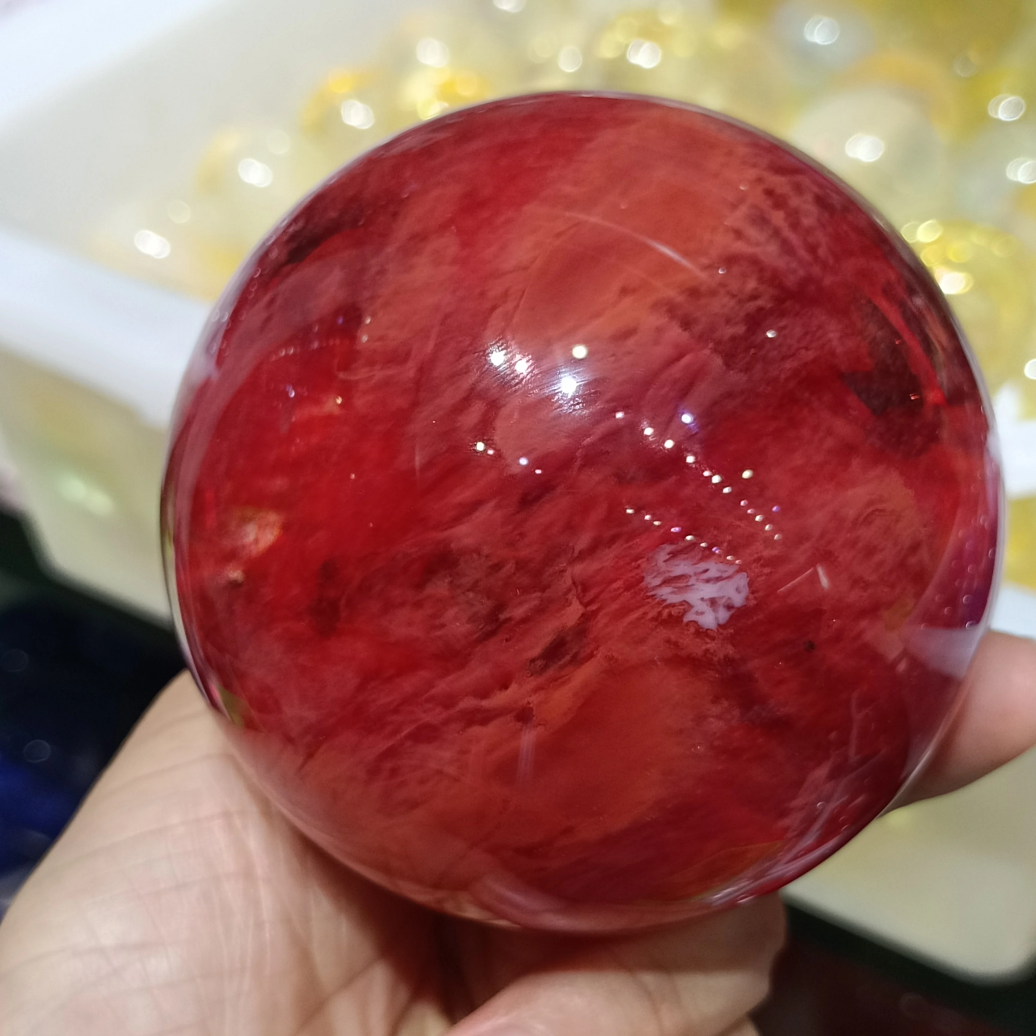 

Красивый высокотемпературный плавильный камень, Хрустальный энергетический шар, украшение для дома и офиса, подарки ручной работы