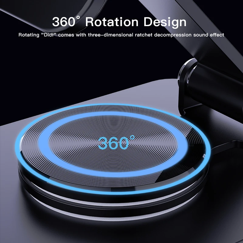 15W Magnetic Wireless Charger 360° Rotatable Metal Stand for iPhone 14 Plus 13 12 Pro Max Mini Phone Foldable Wireless Charging