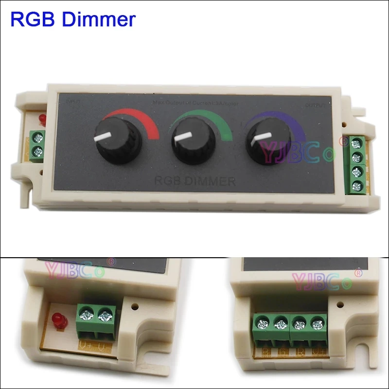 Knob RGB Dimmer Stepless Dimming Controller Adjustment Red Green Blue Three way Switch For 2835 3528 5050 Led Strip DC12V 24V | Освещение