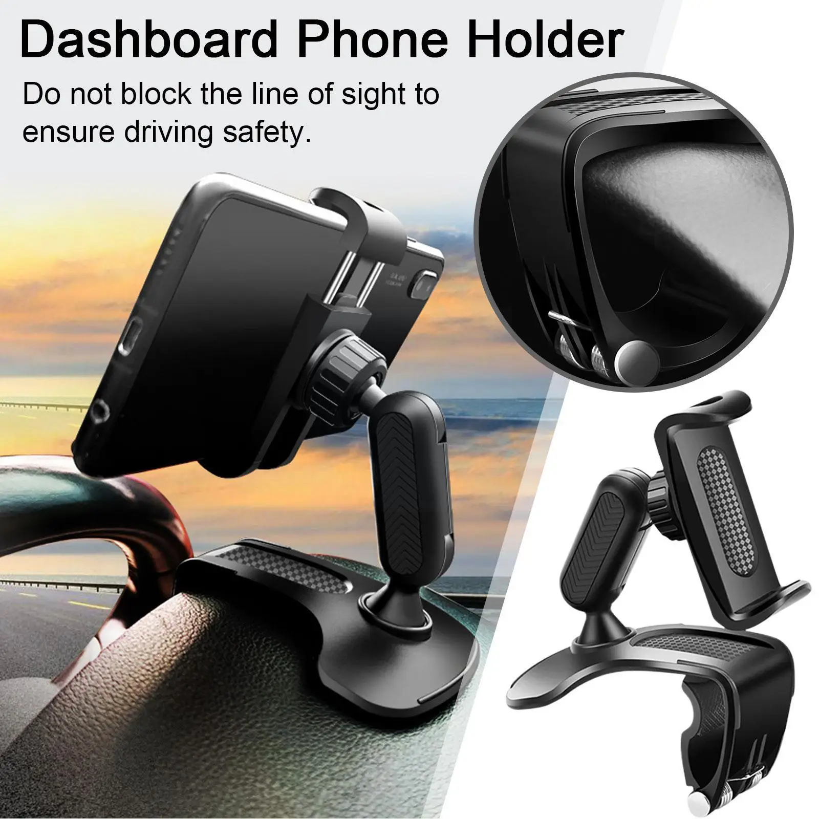 

NEW Car Dashboard Mount Car Phone Holder Stand Universal Cell Phone GPS Support Clip Bracket Rotatable for iPhone Xiaomi Sa N9M1