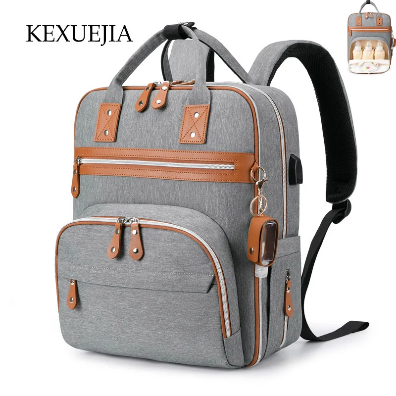 

KEXUEJIA Nappy Bag High Quality Mommy Bag Classic Solid Color Baby Stroller Bag Maternity Backpack For Mom Brand New Diaper Bags