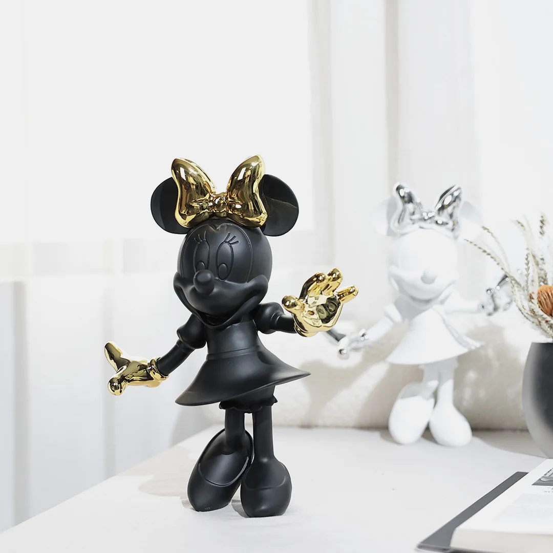 

30cm Disney Mickey Mouse Statue Beckoning Mickey Cartoon Figure Resin Sculpture Trendy Shop Home Decoration Ornaments Gift