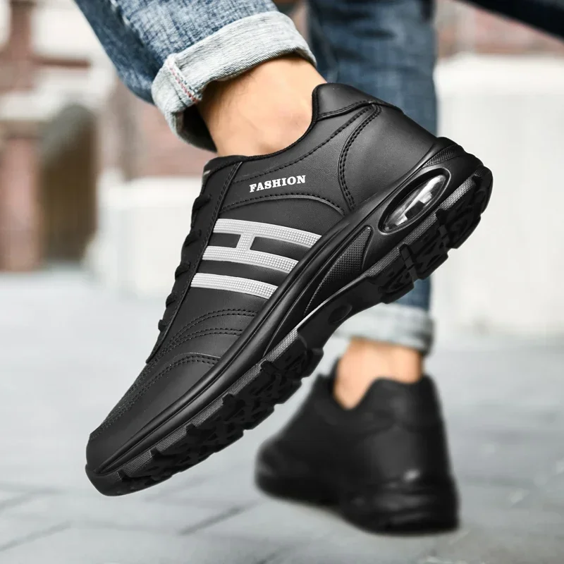 

Мужская обувь, Новинка осени 2023, кожаные повседневные туфли с перекрестными краями, мужская спортивная обувь, дорожная дышащая универсальная модная обувь