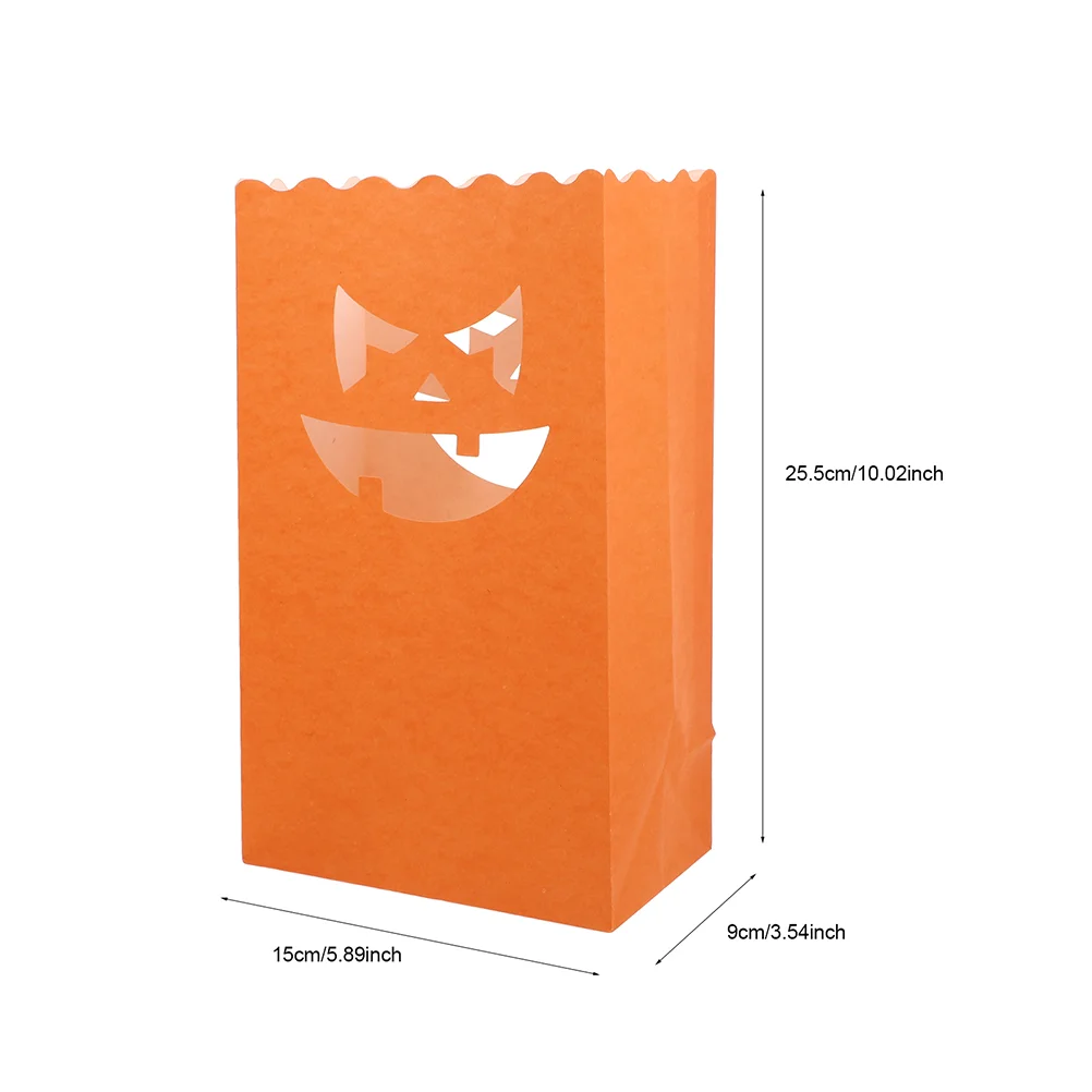 12 шт. тыквенный бумажный пакет Хэллоуин светящиеся пакеты фонарь высокого
