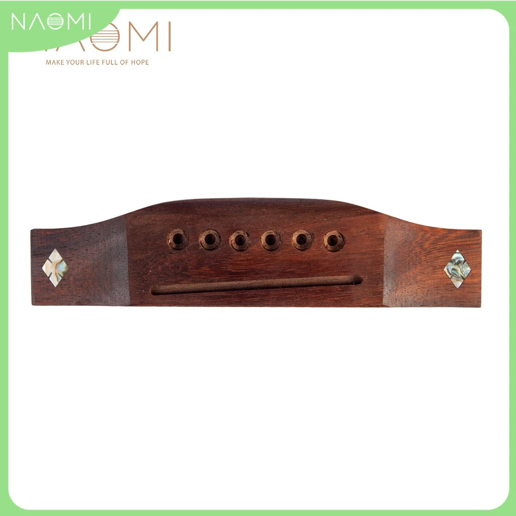 

NAOMI 6 Strings Saddle Rosewood Durable Guitar Bridge Shell Inlay For Folk Acoustic Guitar Accessories