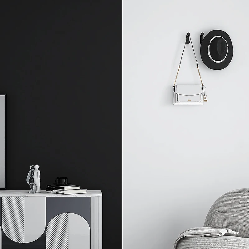 

Solid Color Bedroom Living Room TV Background Wall Non-woven Wallpaper Pure Black Pure White Living Room Decoration ZS