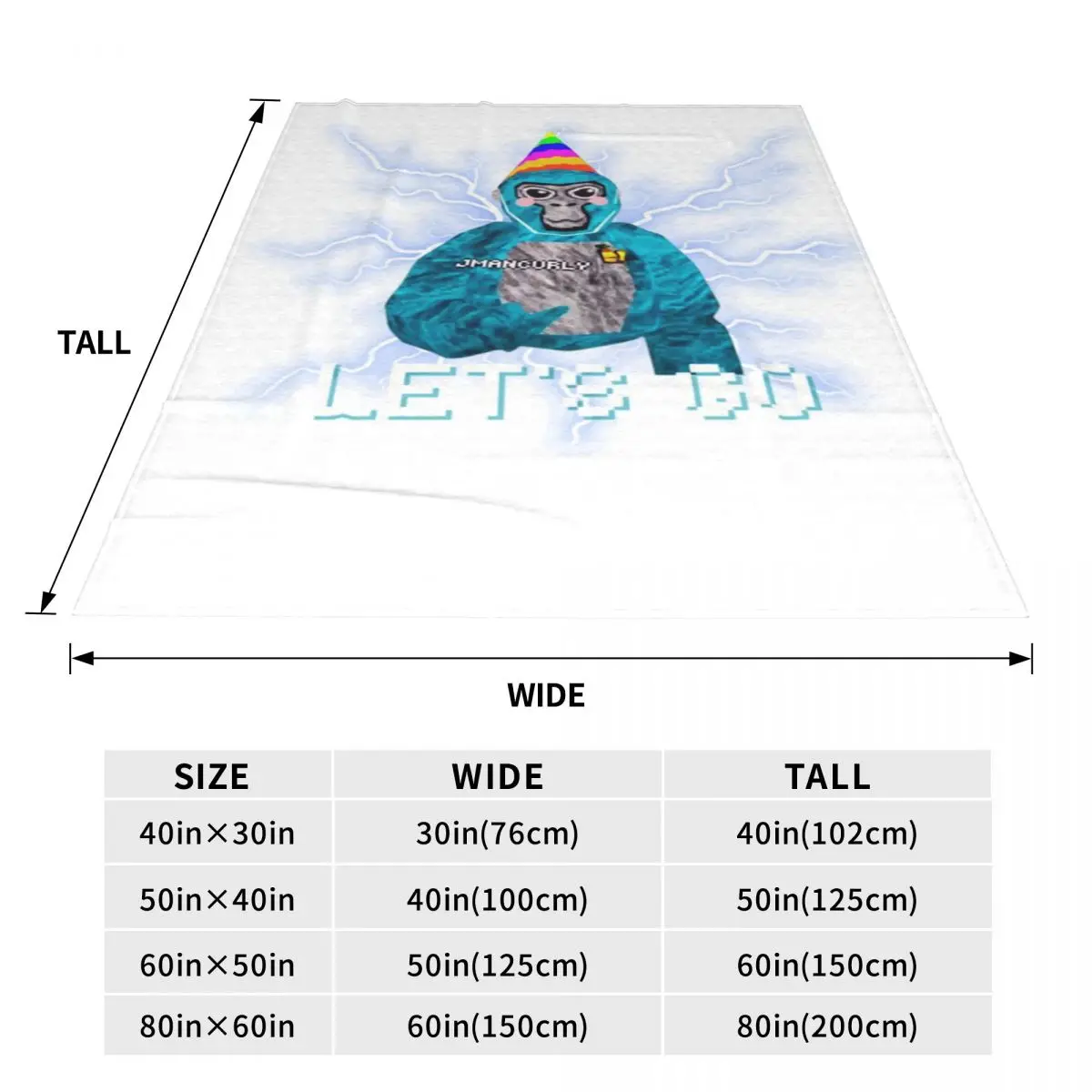 Пушистое детское одеяло с гориллой биркой Jmancurly Monke Merch классический диван