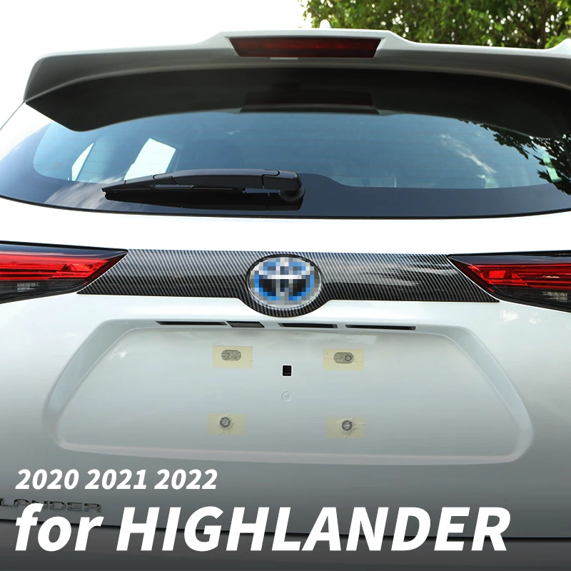 

Задняя отделка логотипа автомобиля, обшивка задней двери для Toyota Highlander XU70, установка 2022, 2021, 2020, автомобильные аксессуары, обшивка заднего фо...