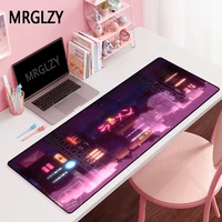 MRGLZY Pink Japanese Neon Mouse Pad Gamer DeskMat Large XXL Computer Gaming Peripheral Accessories MousePad Mat for Csgo