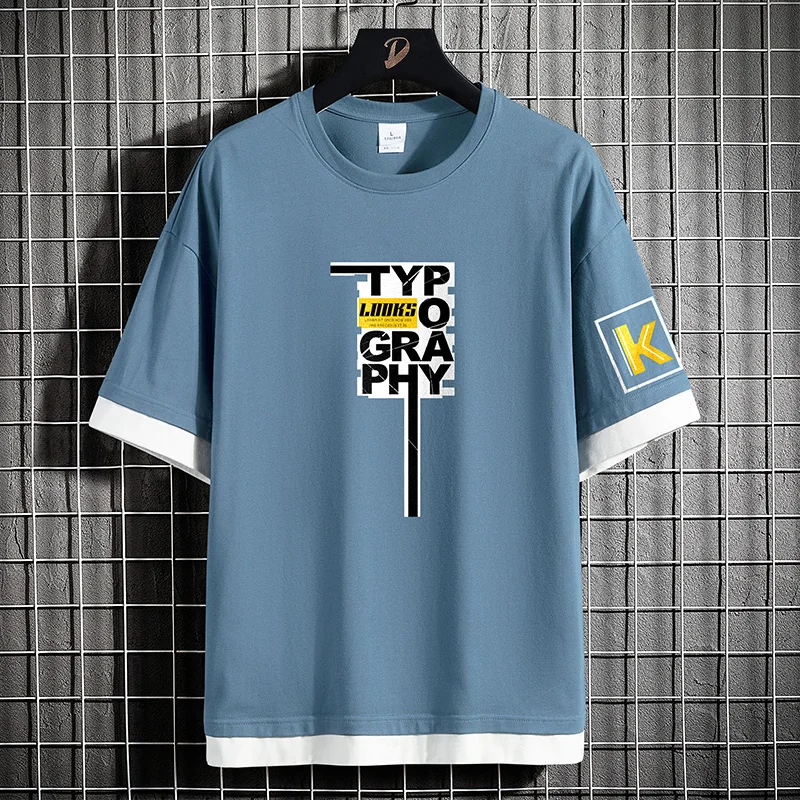 Хип-хоп свободные мужские футболки Повседневные Классические 2023 летние с