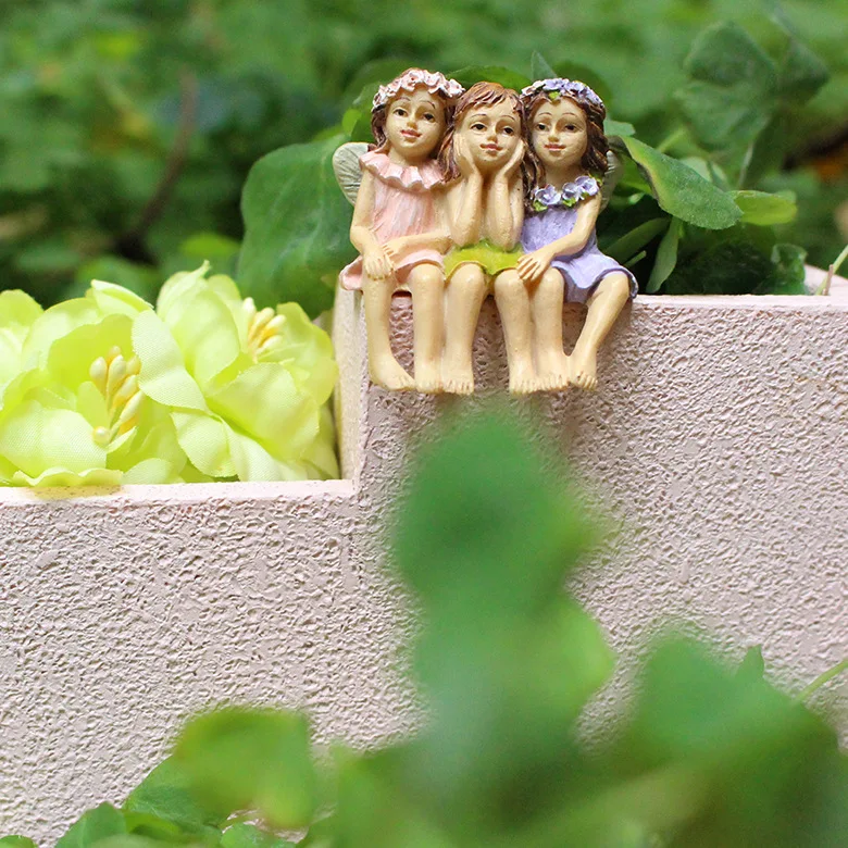 

Creative garden decoration ornaments small flower fairy flower pot resin sculpture courtyard villa small yard decoration