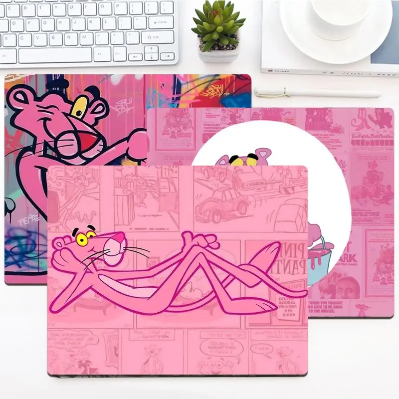 

Cartoon P-Pink P-Panther Mousepad Small Office Computer Desk Mat Table Keyboard Big Mouse Pad Laptop Cushion Non-slip Decor