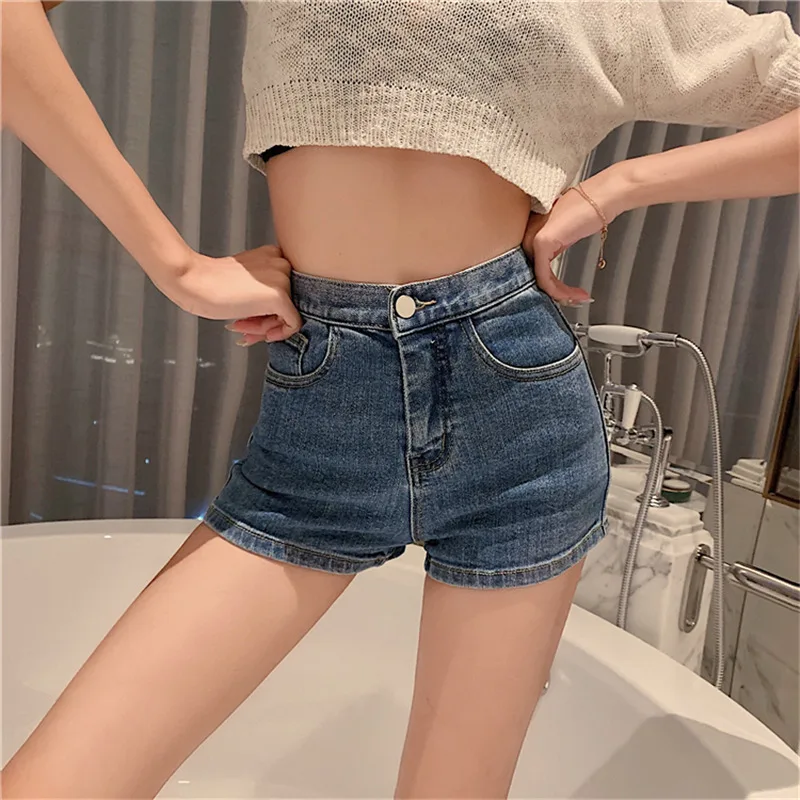 Women Y2k Fashion Casual Bandage High Waist Slim Denim Shorts High Waist Harajuku E Girl Summer Mini Jean Short Streetwear 2023