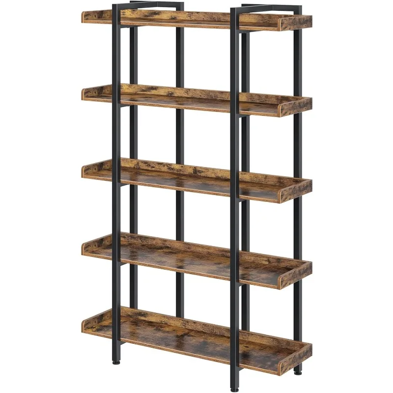 

Bookshelf 5-Tier, 71.8’’H Industrial Book Shelf, Large Bookcases and Bookshelves with Open Shelves, Open Display Shelves