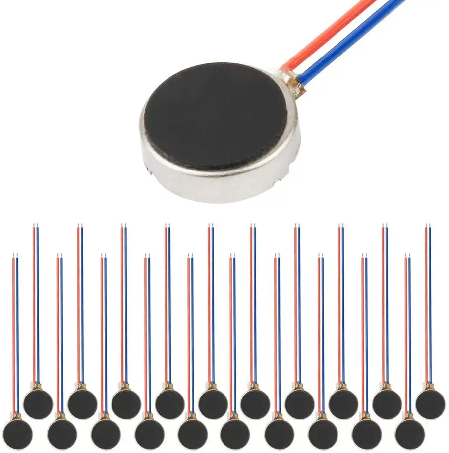 

20PCS 10mmx3mm Mini Vibration Motors DC 3V 12000rpm Flat Coin Button-Type Micro DC Vibrating Motor for Mobile Cell Phone Pager T