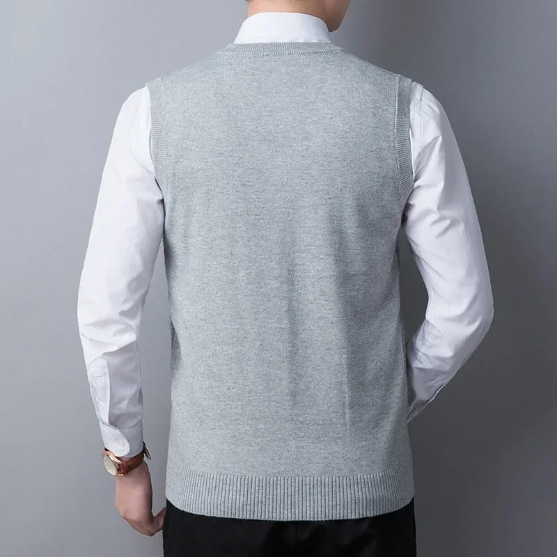 Мужской свитер жилет Новая Модная трикотажная одежда мужской зимний