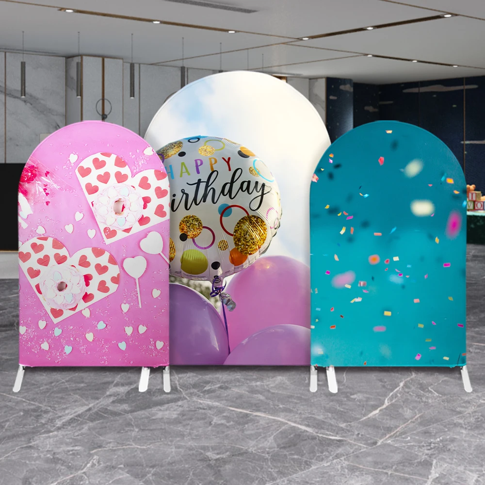 

Бесплатная доставка, фон с аркой 4x8 футов и x футов, 3 стойки и 3 чехла с двусторонним принтом для детской вечеринки, фото на заказ