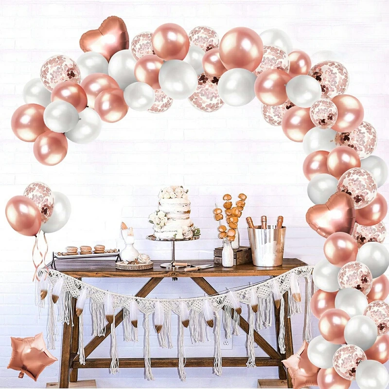 

Rose Gold Balloon Garland Arch Kit Wedding Birthday Party Decoration Kids Globos Foil Confetti Ribbon Latex Ballon Baby Shower
