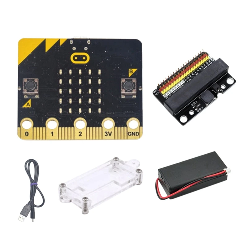 

BBC Micro:Bit Starter Kit With Microbit Battery Case+IO BIT V1.0 Expansion Board Programmable Learning Development Board