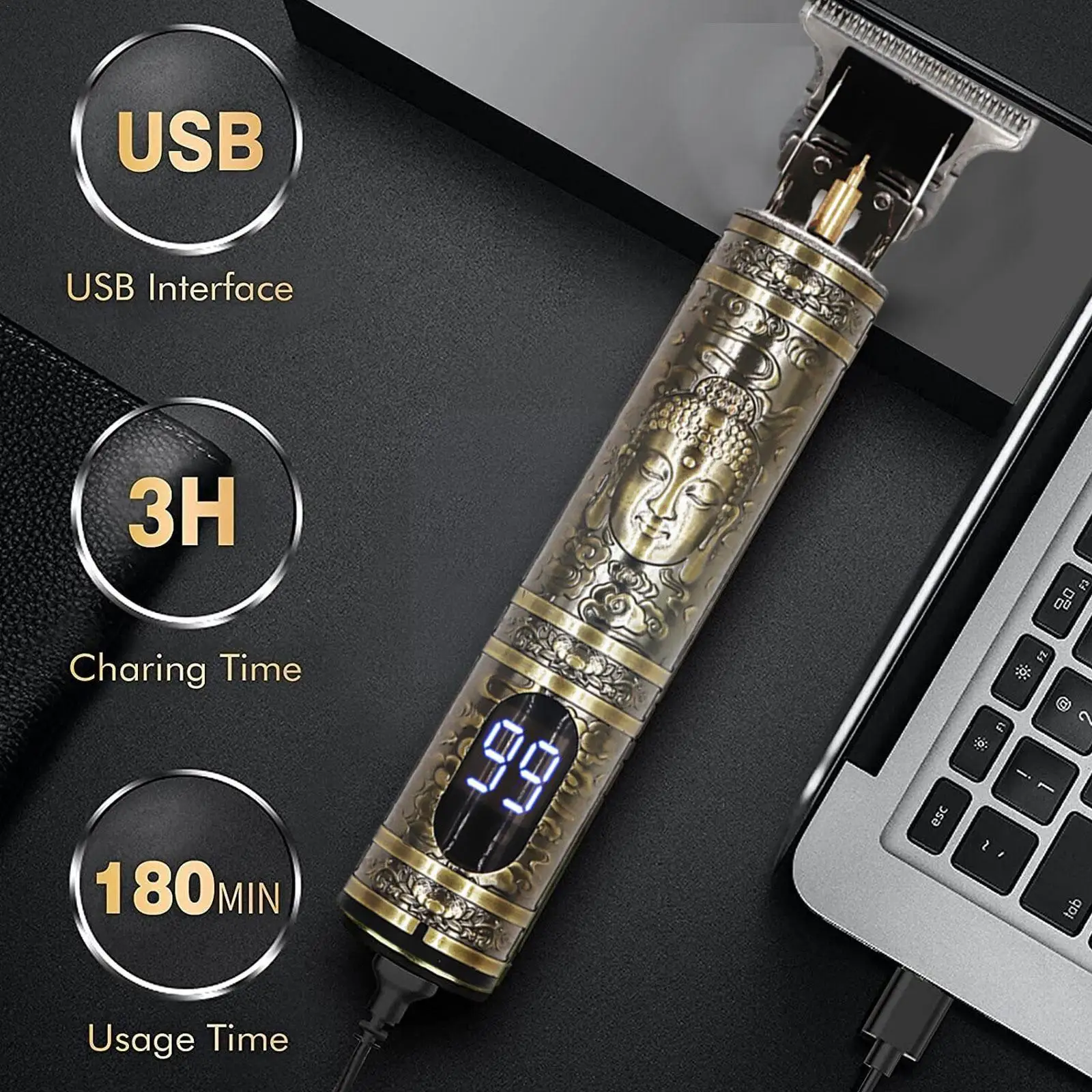 

Электрическая машина для резки волос Vintage T9 перезаряжаемая Мужская бритва триммер для мужской парикмахерской профессиональные волосы R7H0