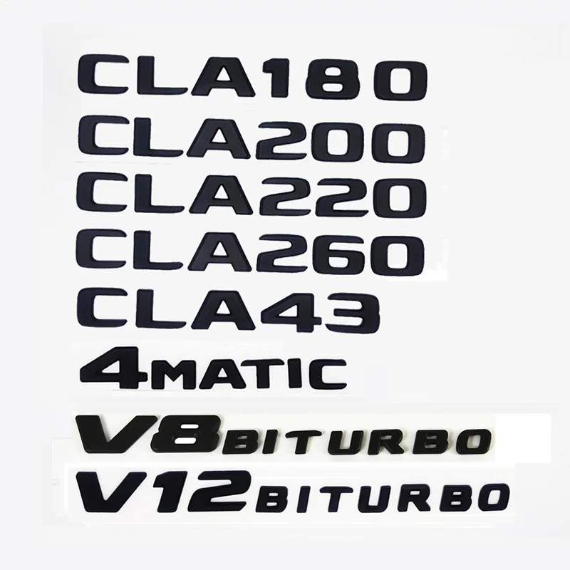 

3d Chrome Letters For Car Trunk Mercedes CLA35 CLA45 CLA180d CLA200 CLA220d CLA260 C117 W117 AMG Turbo 4MATIC Emblem Accessories