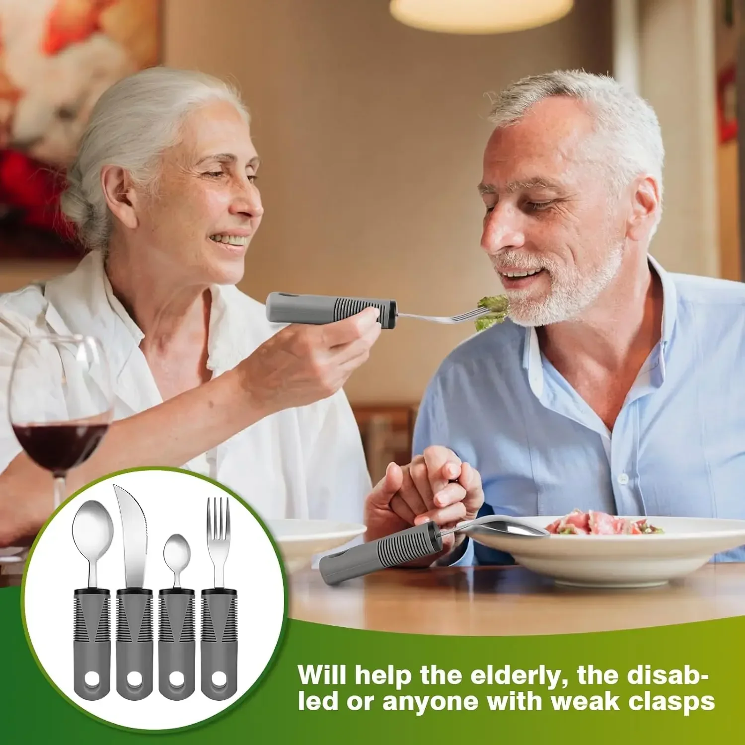 Набор столовых приборов для взрослых комплект из 4 предметов с Экстра широкими