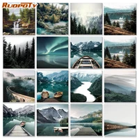 ruopoty unframe diy painting by numbers mountains landscape acrylic picture paint coloring by numbers diy gift for home decors