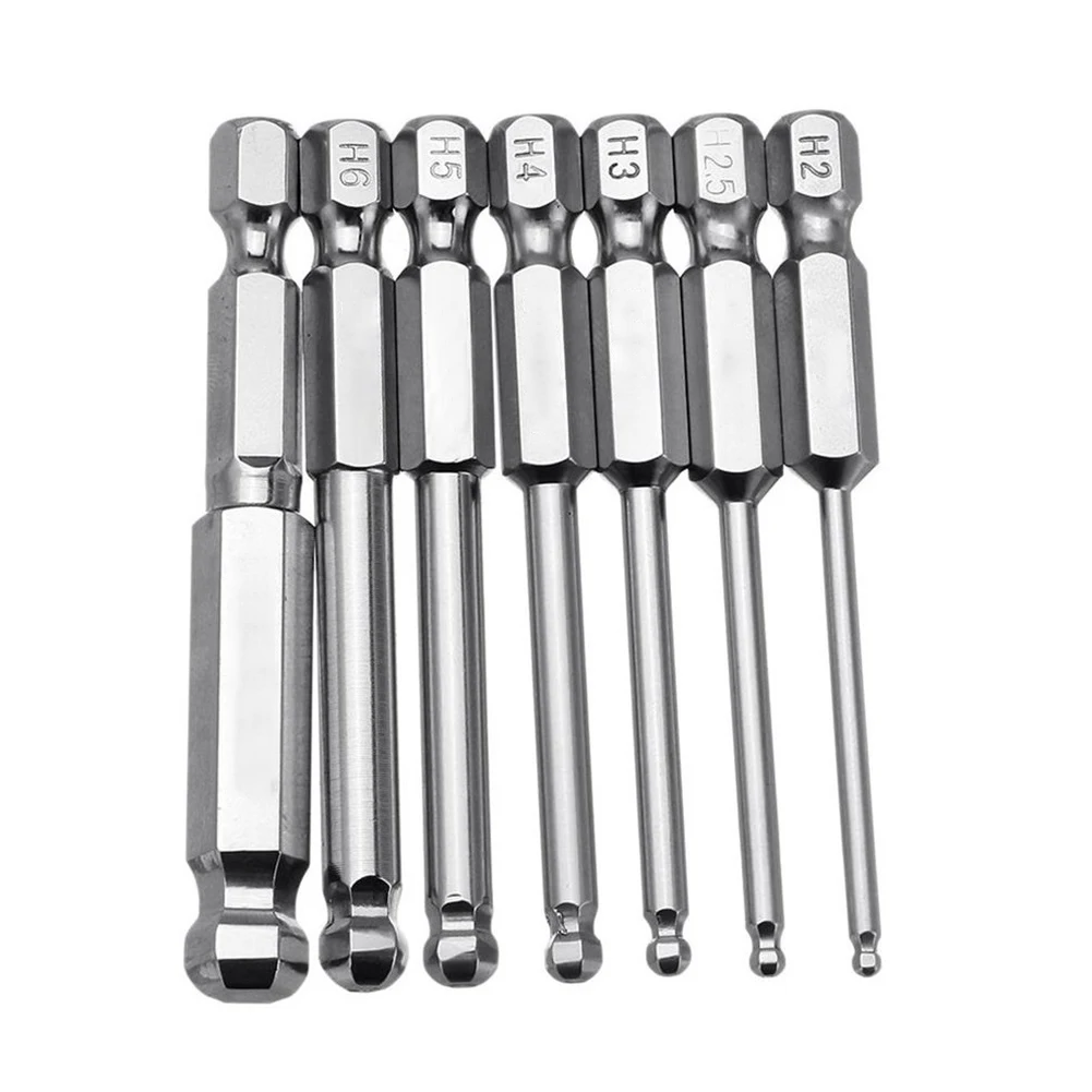 65mm Portable Ball End Hex Screwdriver Bit H2 H2.5 H3 H4 H5 H6 H8  Metric Hex Magnetic Driver Bit For Automotive Hand Tools
