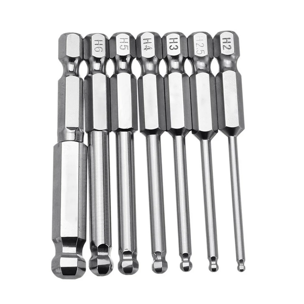 

65mm Portable Ball End Hex Screwdriver Bit H2 H2.5 H3 H4 H5 H6 H8 Metric Hex Magnetic Driver Bit For Automotive Hand Tools
