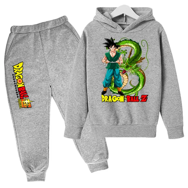 

2023 Anime Dragon ball Hoodie Kids Clothes Girls Clothing Kakarotto Hooded Goku Sweaters Baby Boys Hooded +pants 2pcs