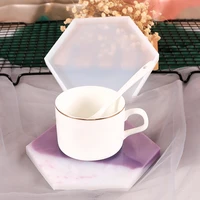 geometric coaster silicone epoxy resin mold diy tea cup tray hexagon craft casting tools home decoration