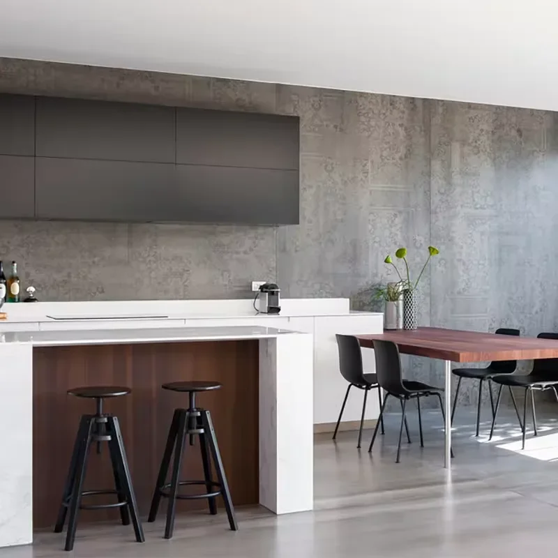 Роскошные черно-золотые мраморные кухонные шкафы с индивидуальным дизайном