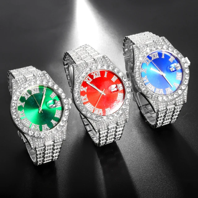 Diamond Men Women Watches Gold Watch Ladies Wrist Watch Luxury Rhinestone Unisex Bracelet Watches Female Clock Relogio Feminino 2