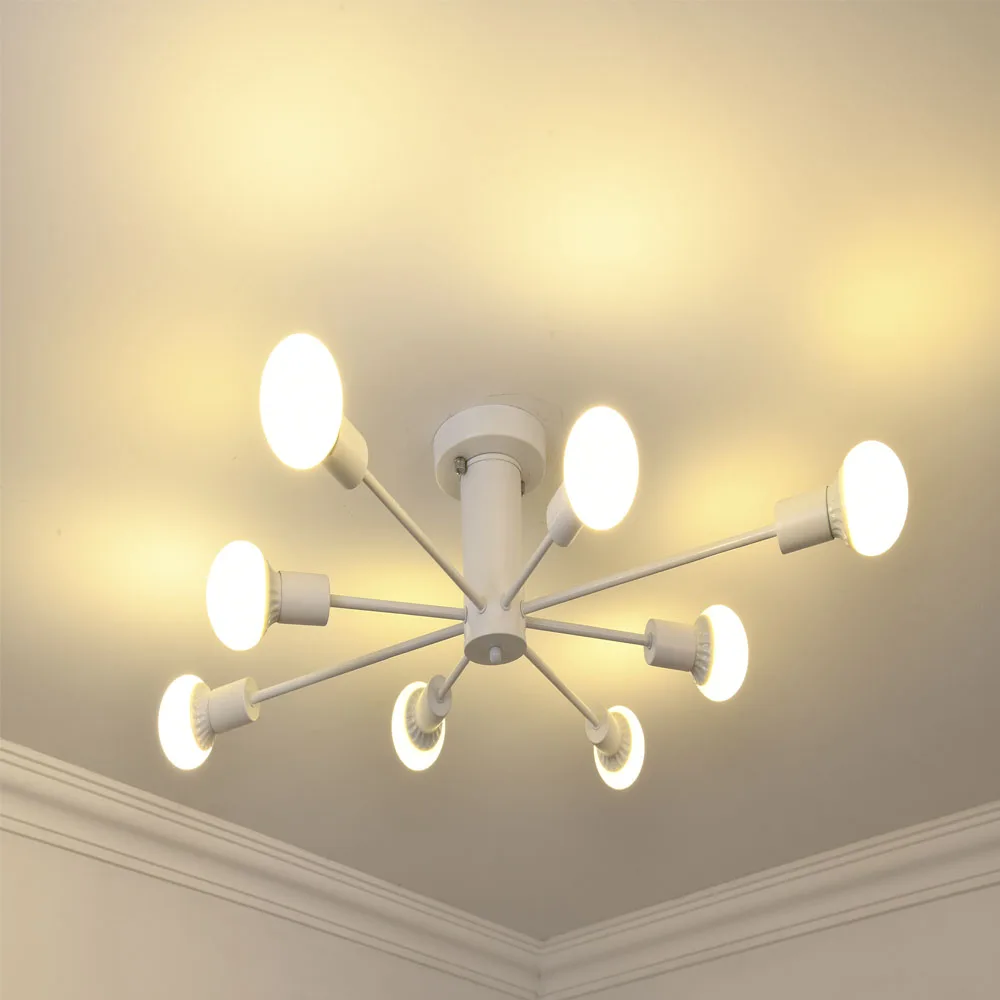 

Современная Скандинавская светодиодная люстра E26 E27, потолочные светильники для гостиной, железная лампа