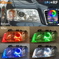 for audi a6 c5 4b s6 rf remote bluetooth compatible app ultra bright multi color hexagon hex rgb led angel eyes halo rings
