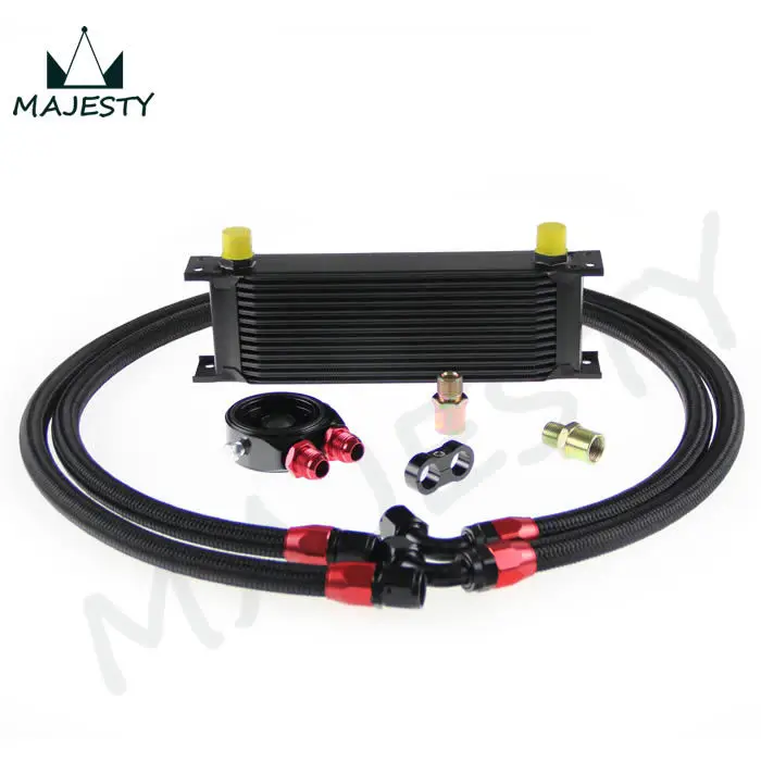 

13 ROW AN10 UNIVERSAL ENGINE TRANSMISSION OIL COOLER british+ FILTER KIT BLACK