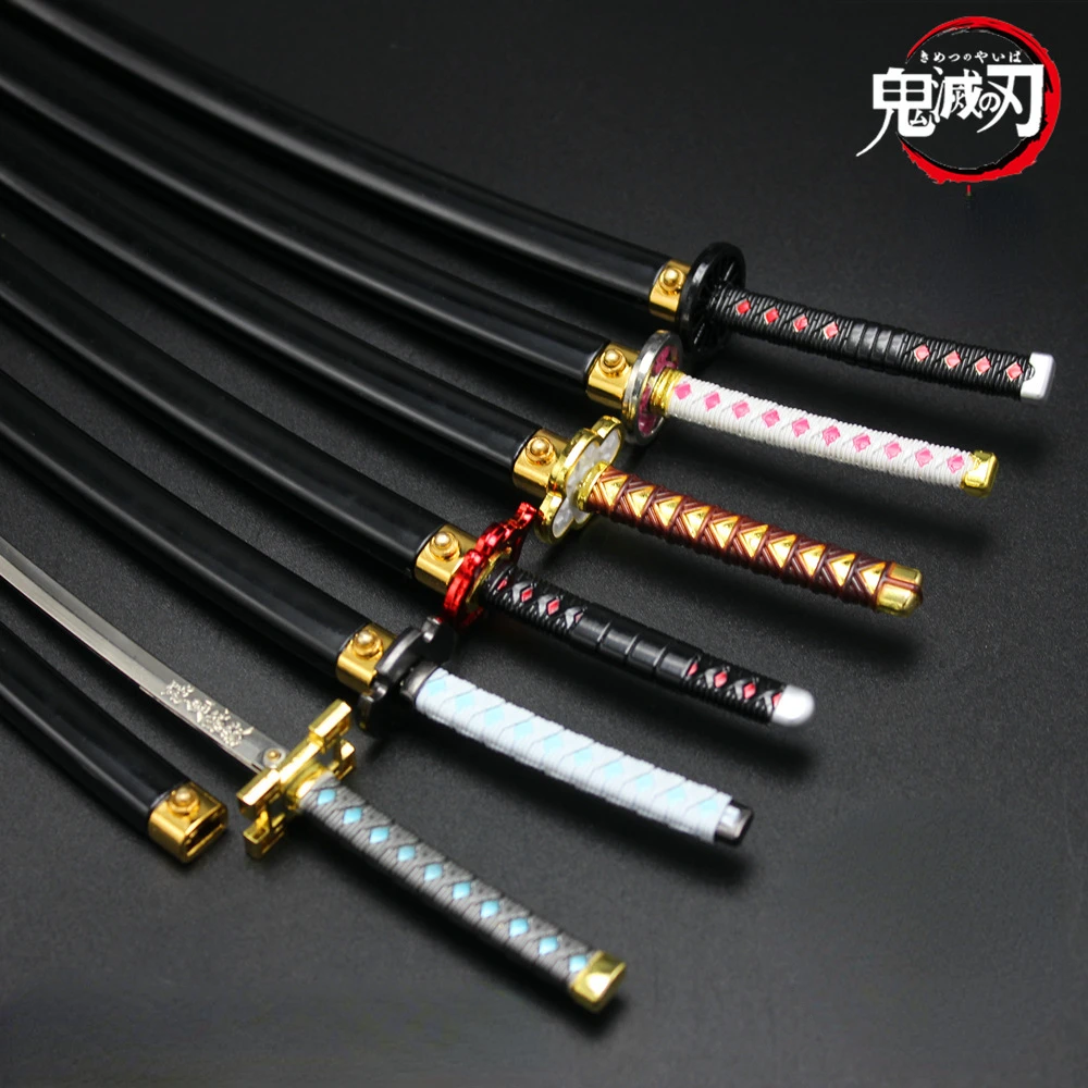 

Demon Slayer Metal Emulation Katana Sword Japonesa Real Animation Samurai Cosplay Battle Props Tanjiro Samurai Sword Home Decor